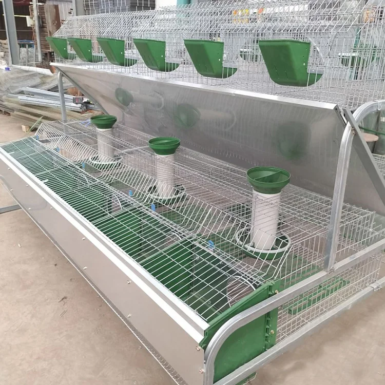 European Style 2 Layers Commercial Rabbit Cage Galvanized Wire Mesh 24