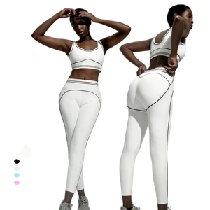 New Sleeveless Sports Vest High Waist Hip Lifting Tight Fitness Yoga Sets