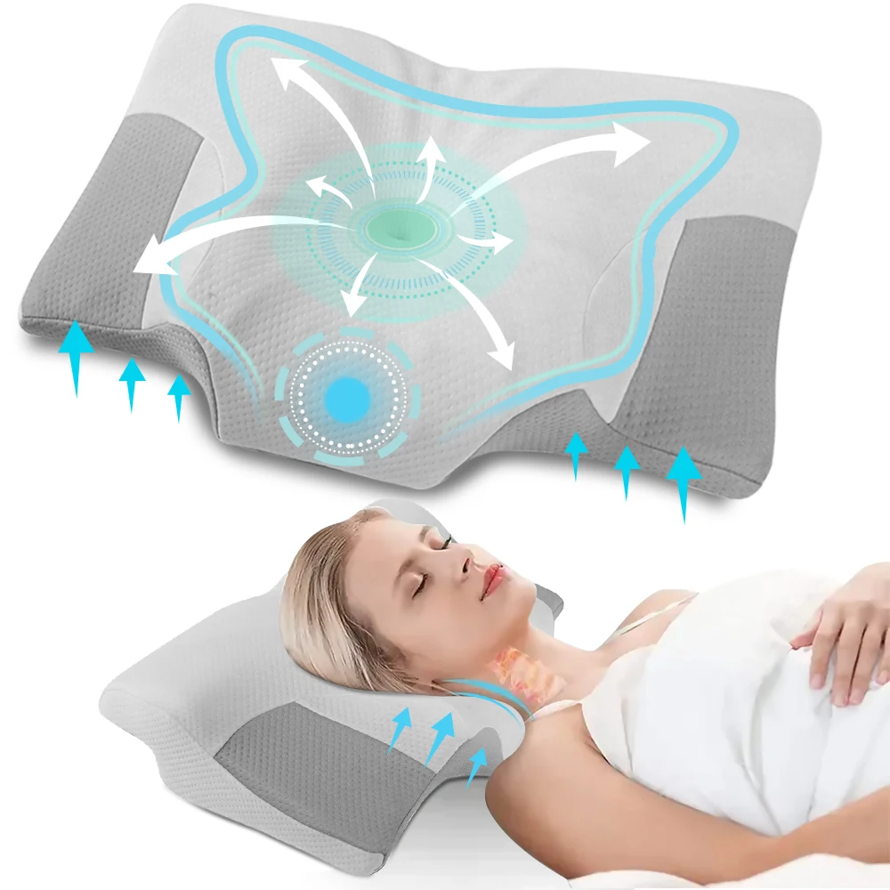 orthopedic butterfly memory foam pillow neck pillow for sleeping