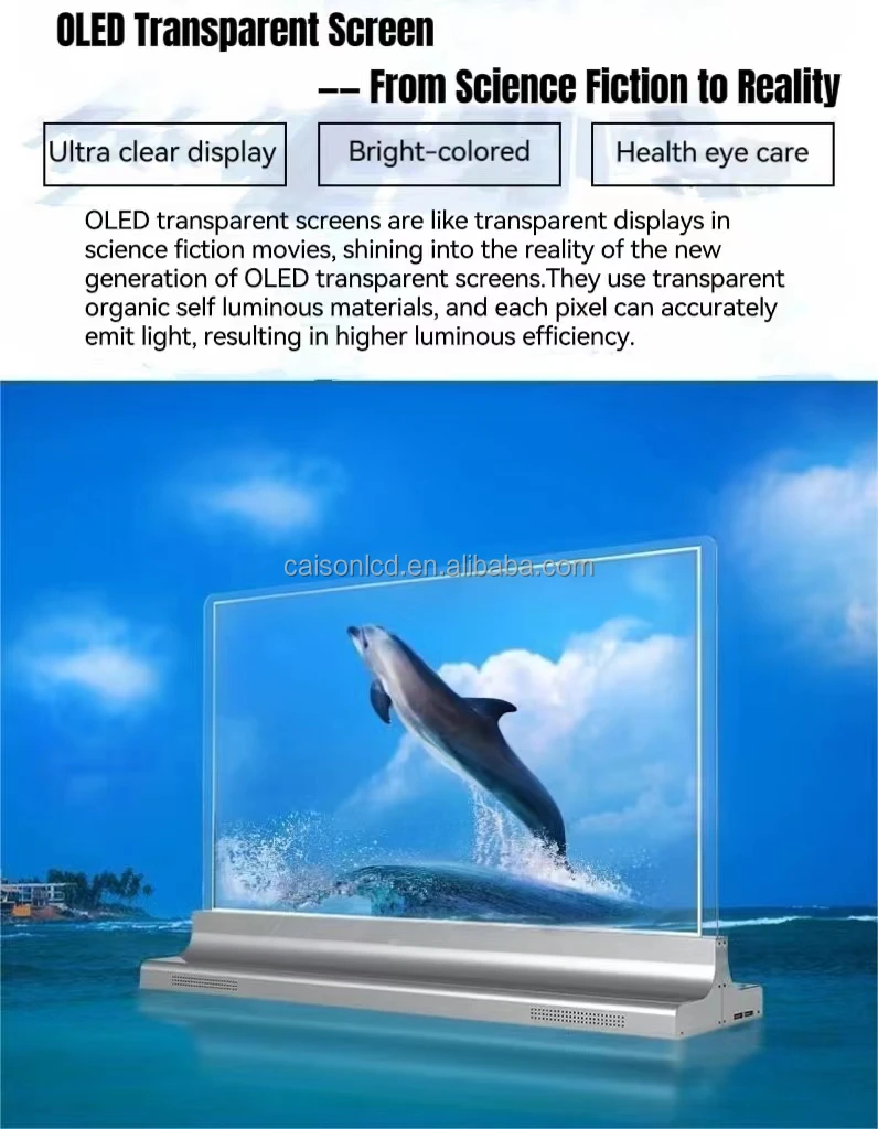 55 inch transparent OLED wish smart Robot 1920 * 1080 Transparent OLED Display Digital Signage and Display manufacture