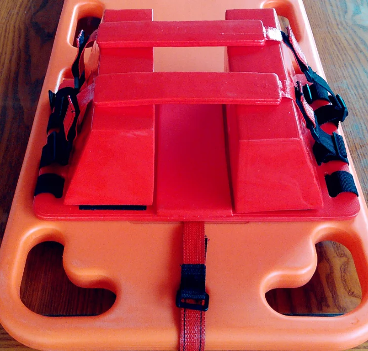 Medical First Aid Various Long Plastic Medical Spine Board Stretcher With Head Immobiliser Three Straps