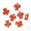 Perles trèfle en céramique - orange