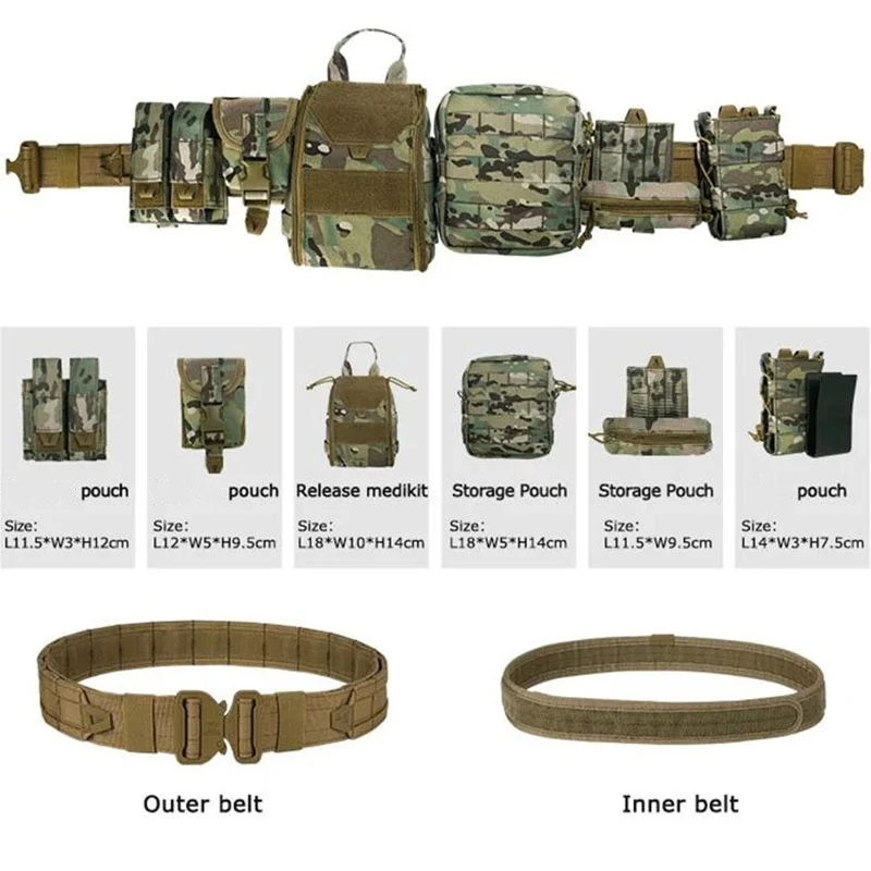 Mountaineering Outdoor Tactical Belt Quick-release Buckle Training Use Pouch Hunting Tactical Belt Duty Belts