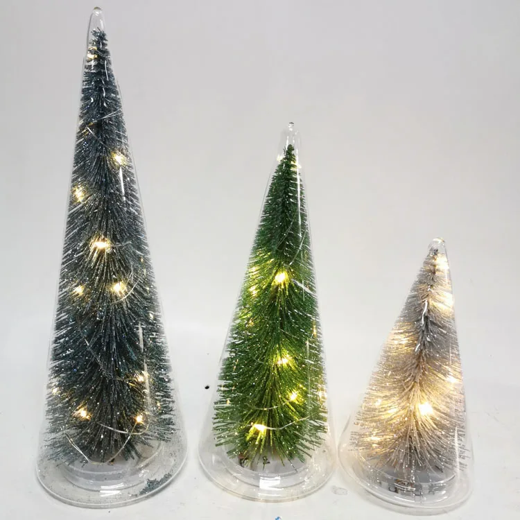 Christmas Glass Decoration Led Table  Small Christmas Tree Ornament