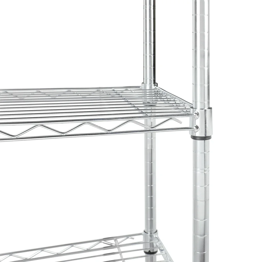 530Lbs Capacity Laundry Bathroom Kitchen Silver 4 Tier Adjustable Storage Shelf Metal Storage Rack Wire Shelving Unit
