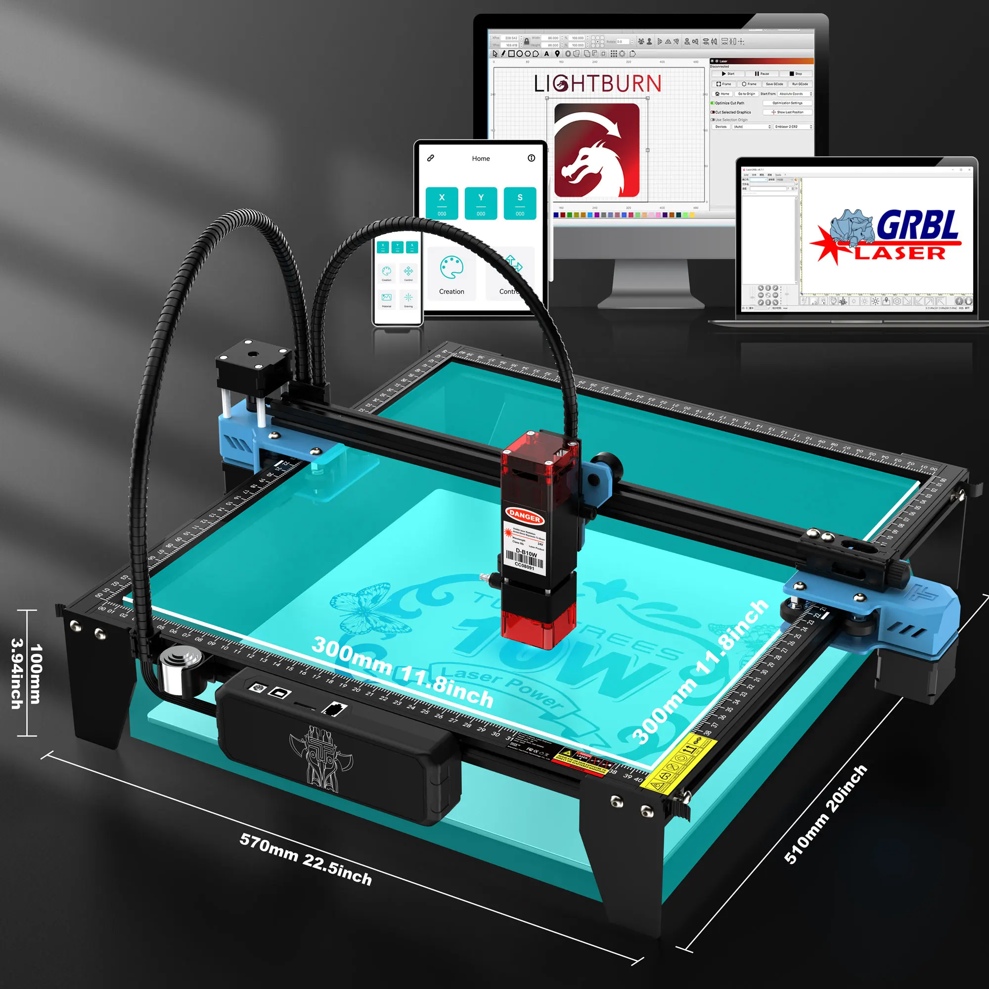 Twotrees TTS-10W Pro 金属マーキング レーザー彫刻機 CNCルーター 革