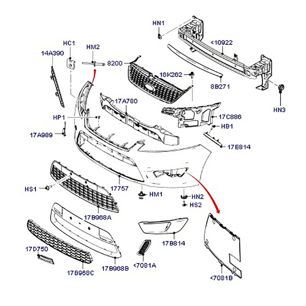 Bumpers for Cars 8S7117757ACXWAA LQ-ZS-005 No Holes Front Bumper for F... — 3