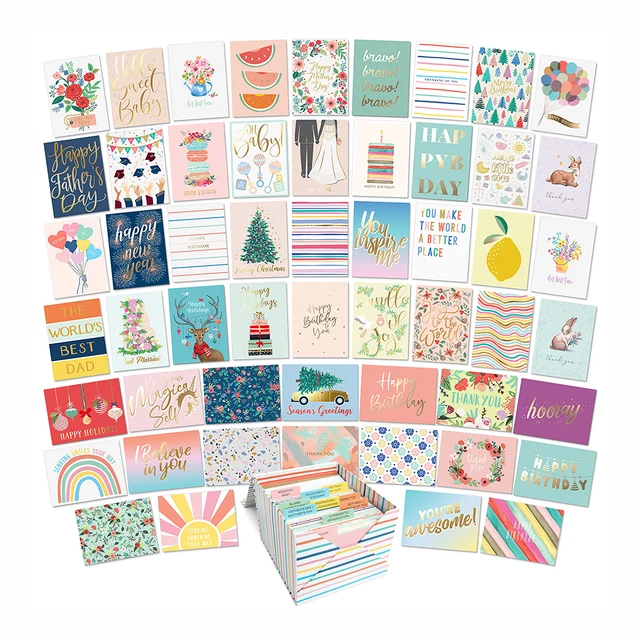 Wholesale Custom OEM Bulk Folded Thank You Card Envelope Greeting Cards Packaging Blank Luxury Happy Birthday Cards