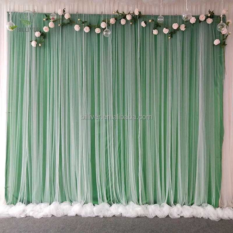 10x10FT Double Layer Drapes Wedding Arch Party Stage Backdrop Curtain Panel Decoration Led Curtains for Stage Backdrops