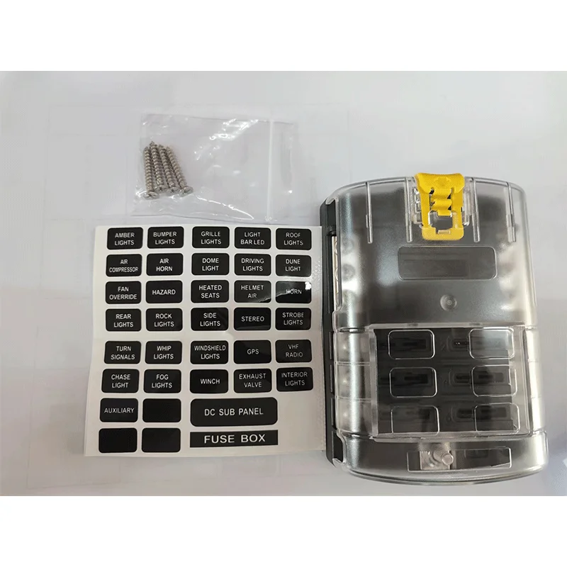 6 Circuits Blade Fuse Box with Negative Bus Cover ST Blade 6 Way Fuse Block Fuses for Cars