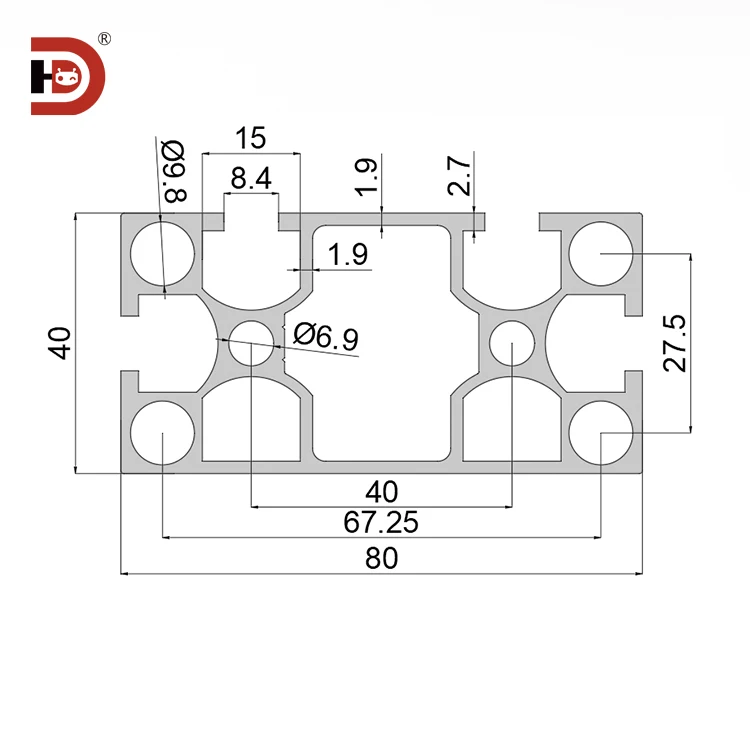 product 4080 industrial aluminum profiles are suitable for providing cutting and drilling services for assembly line equipment frames-3
