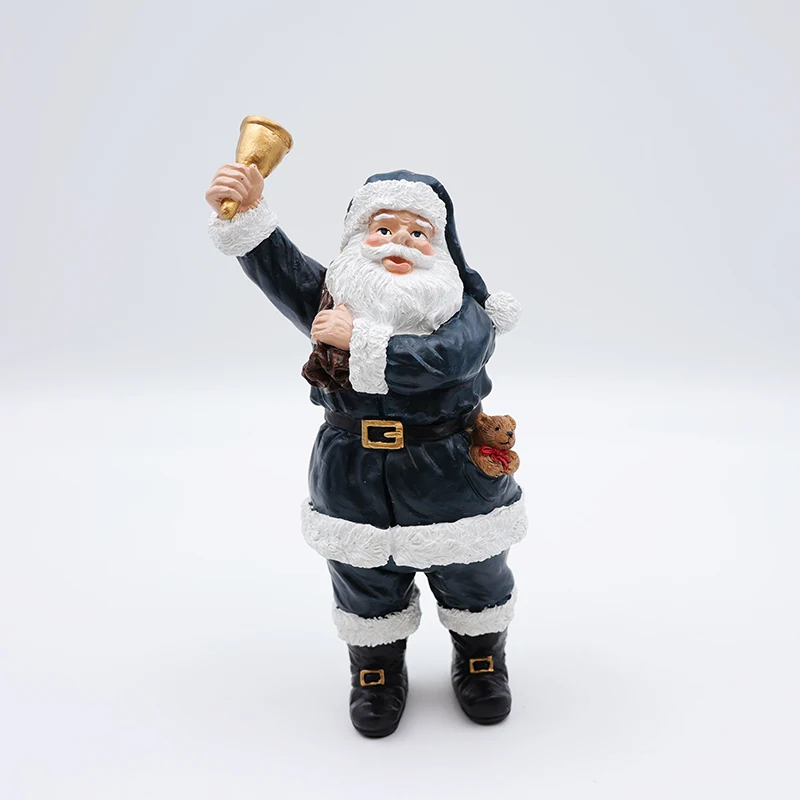 Custom Christmas decor resin blue Santa Claus figurine ornaments