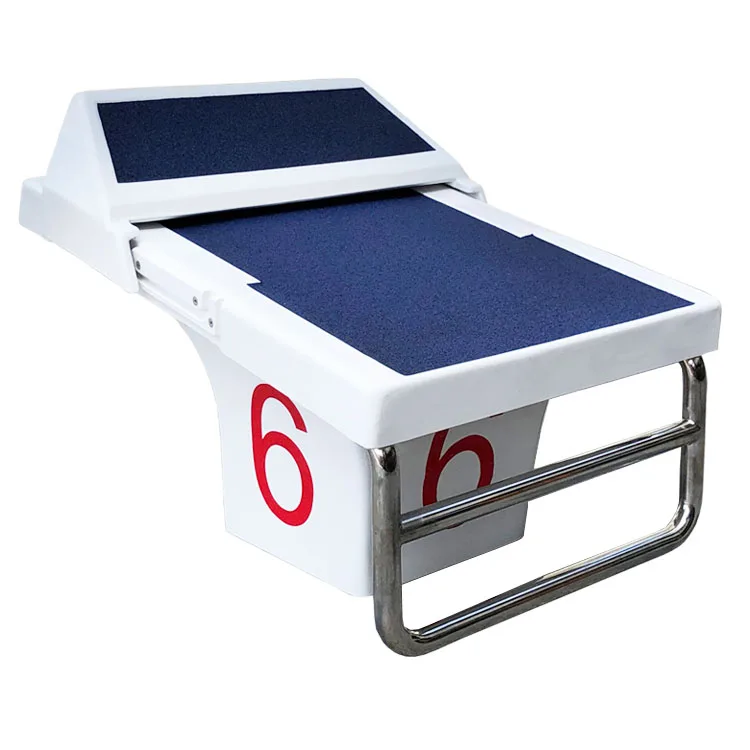 Стартовый блок для стационарного бассейна с регулируемой подставкой ног и рукояткой