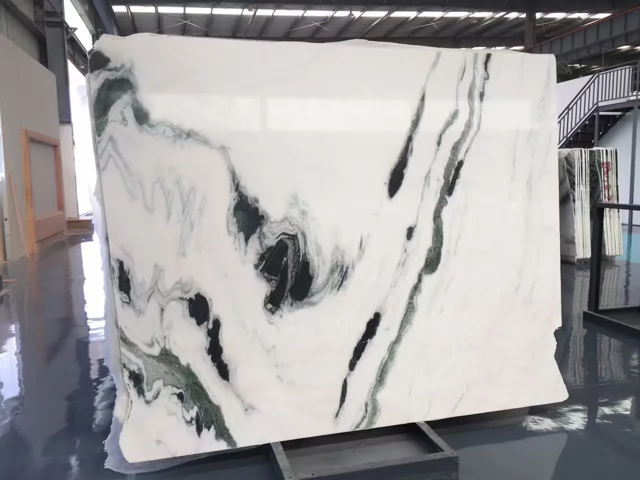 Modern China Panda White Marble Big Slab with Black Veins Polished or Honed Stone for Hotel Villa Bathroom Decoration