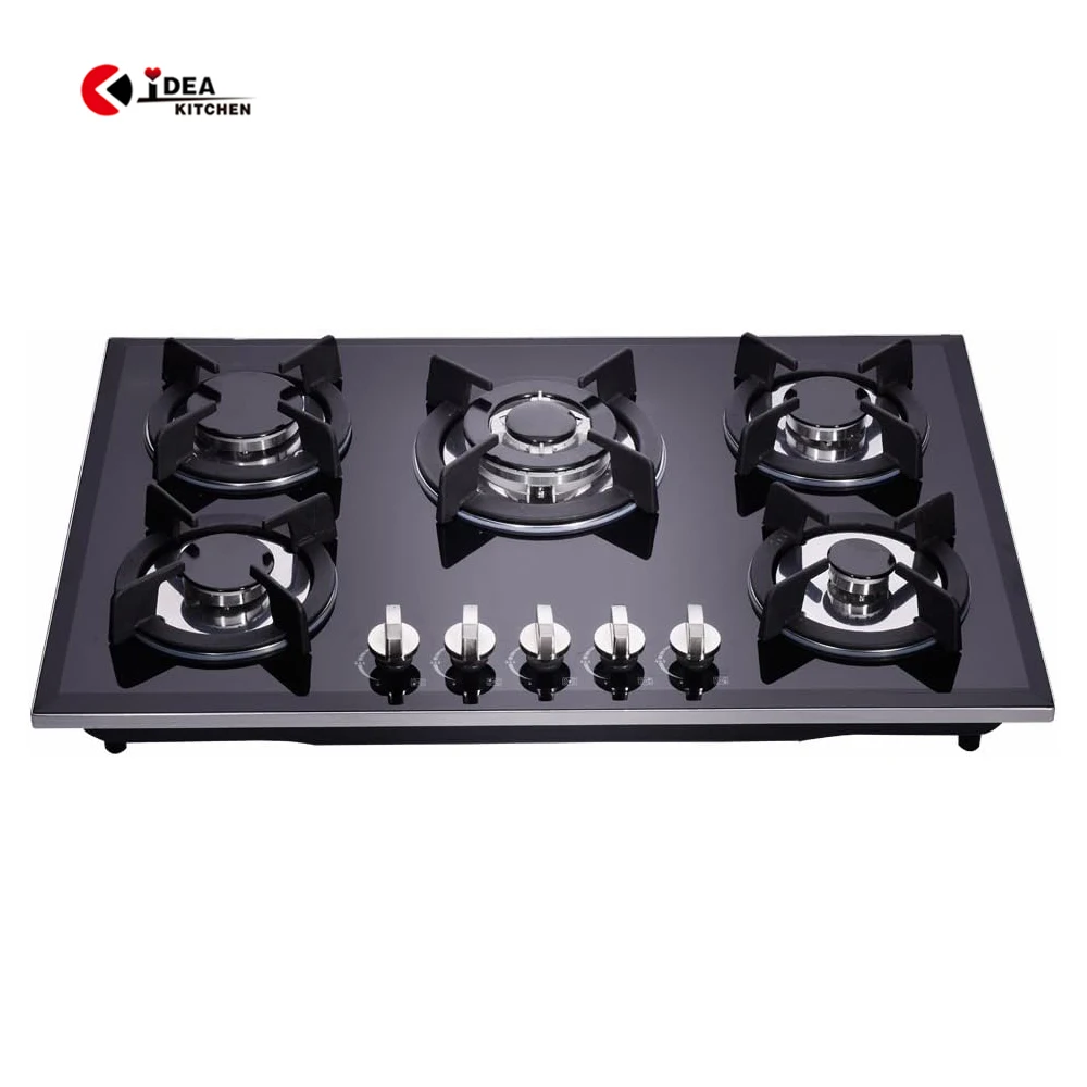 Table Top / Built in Electric Gas Stove Kitchen Cooking Cooktops, 3 4 5 Copper Burner Gas Cooker