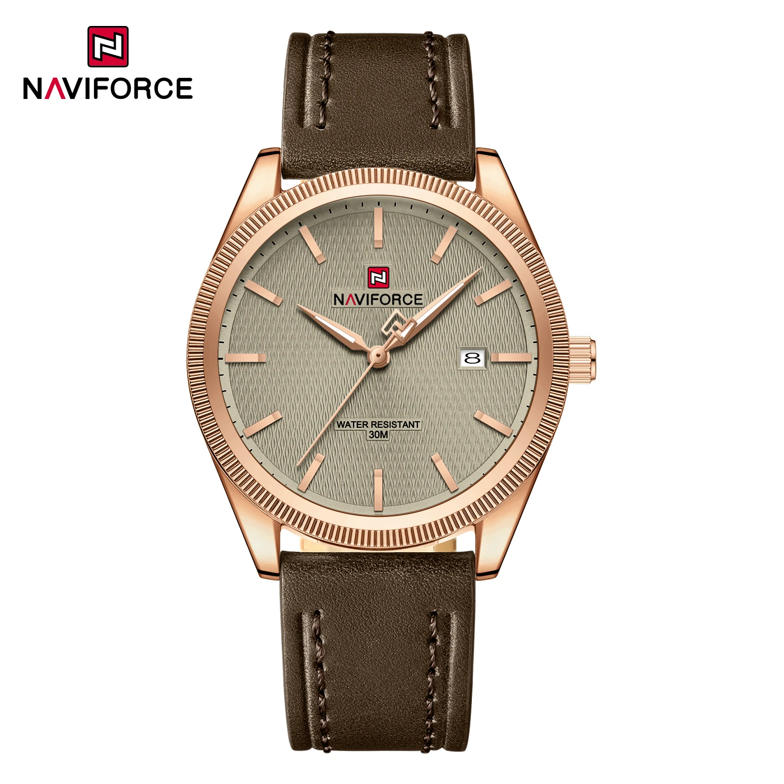 NAVIFORCE 9276 Men's Quartz Watch with Leather Strap