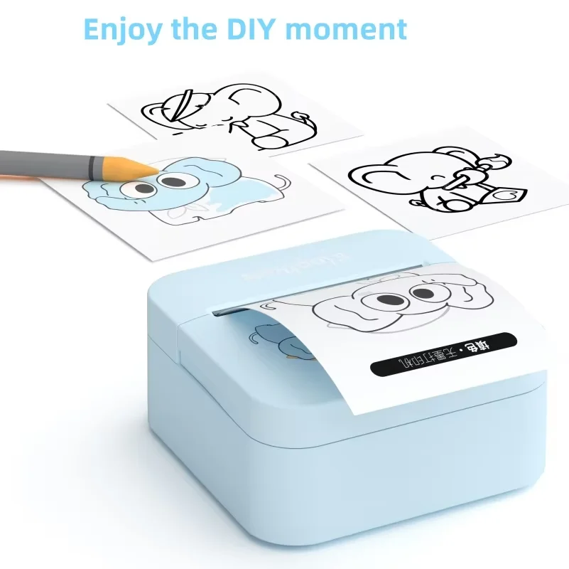 Mini 300DPI Printer Label Maker Machine Portable Thermal Printer for Smartphone with Tape Wireless Bluetooth Printing