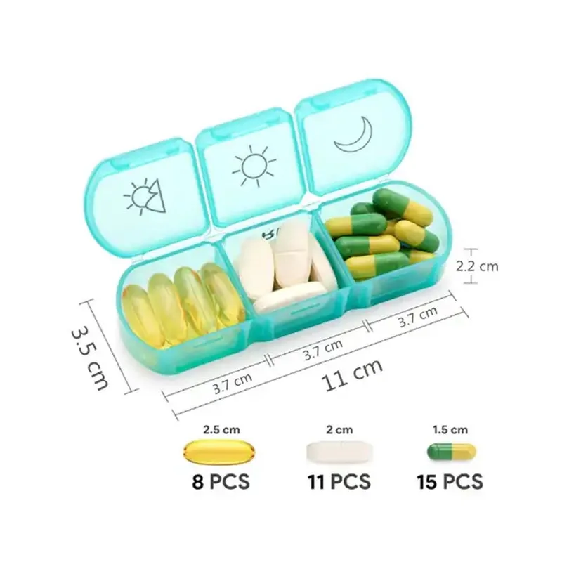 Y6542 Weekly Pill Organizer 3timesaday Portable 7 Day Pill Box Case With Large Separate
