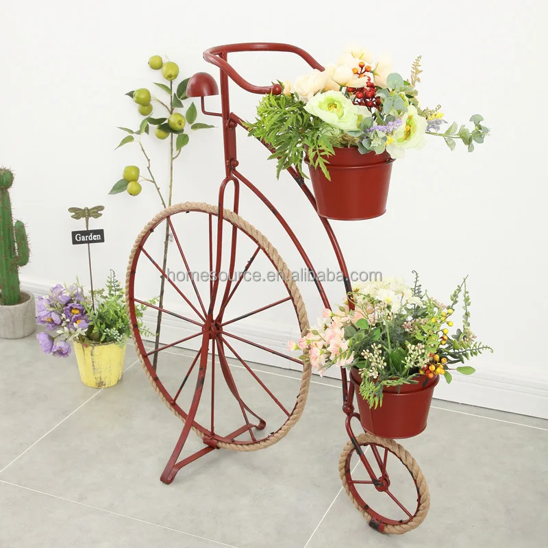 Country Retro Creative Hemp Rope Iron Bicycle Shape Flower Stand Ornaments Gardening Home Groceries Window Decoration 1JFS01 (4).jpg