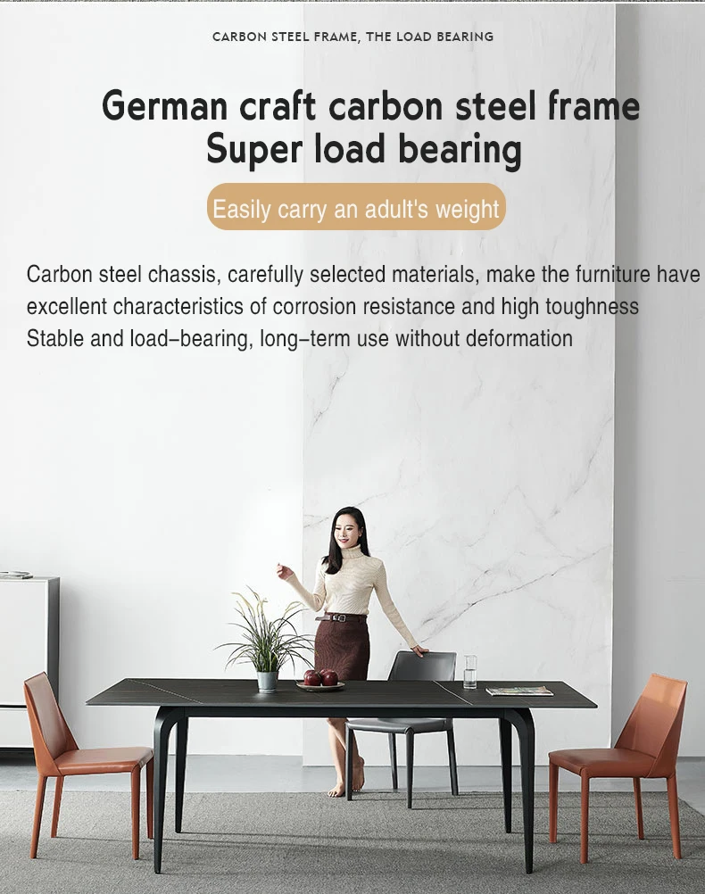 Rectangle Marble Dining Table With Luxury Dining Table Set Modern 6