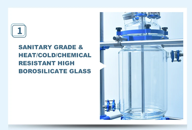 Certified 10L Glass Jacketed Reactor Lab Glass Reactor Jacketed Glass Reactor For Sale supplier