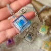 Coque translucide à clé unique-capuchon translucide bleu-petit anneau en D c