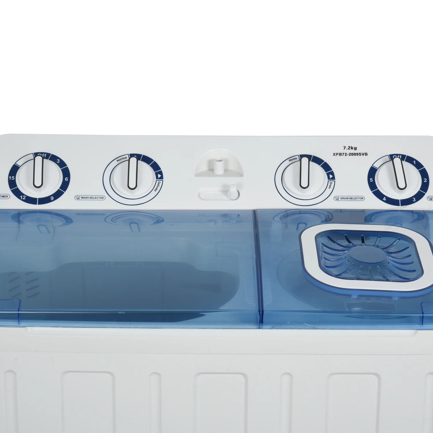 Automatic Twin Tub Washing Machine Rust-Proof Body with Transparent Lid for Household Hotel Use in English Operating Language