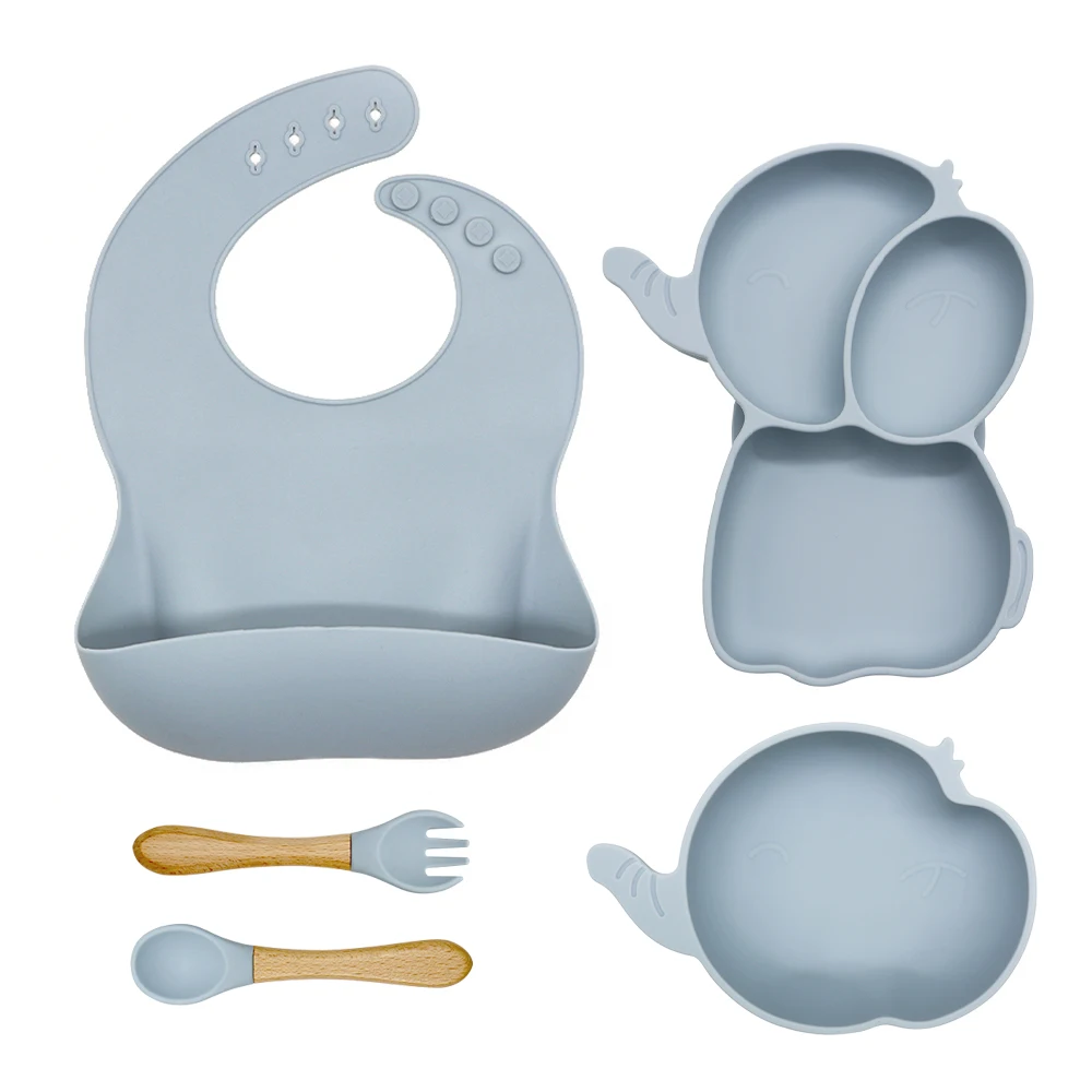 Baby Bowl & Plate Silicone Bib Baby Utensils Spoon Baby Toddler