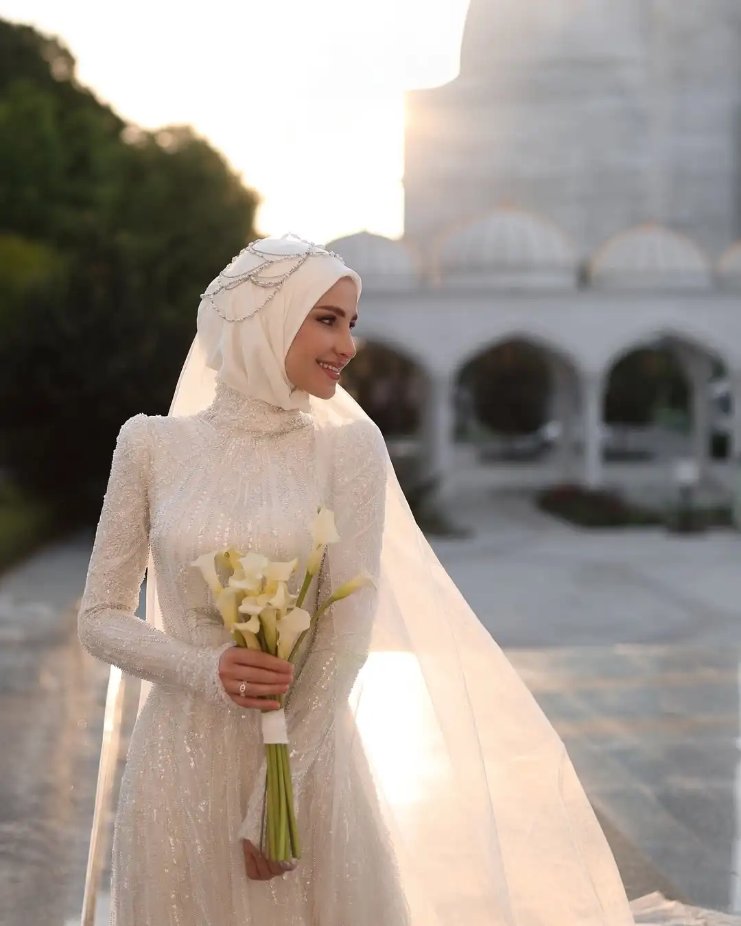 chinese dress ladies Lace Prayer Dress with Attached Hijab  Cloak of Elegance