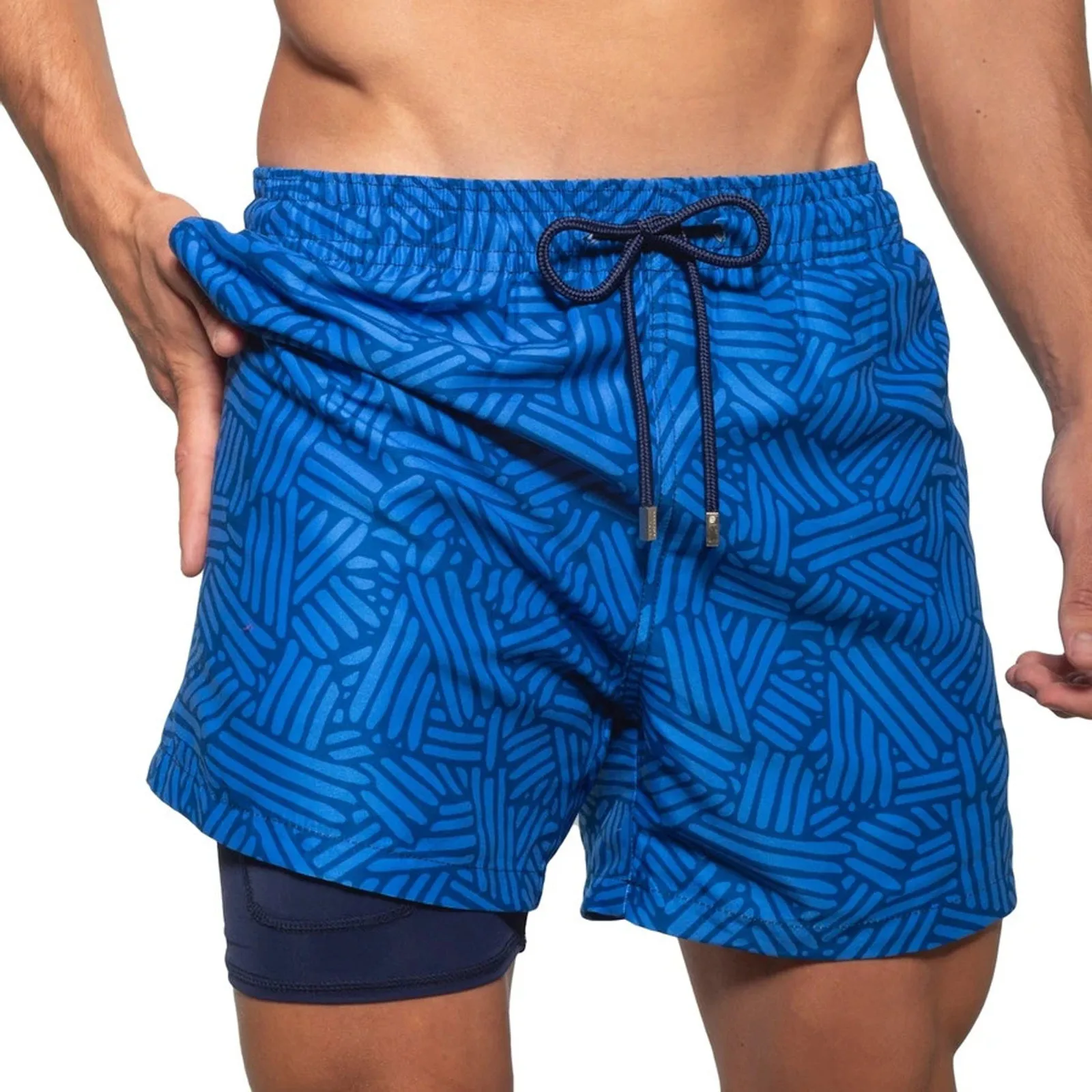 Aangepaste hardlooptraining sportshorts Hoge kwaliteit zomerzwemkleding Mesh strand grote maten herenshorts222_voghion.com