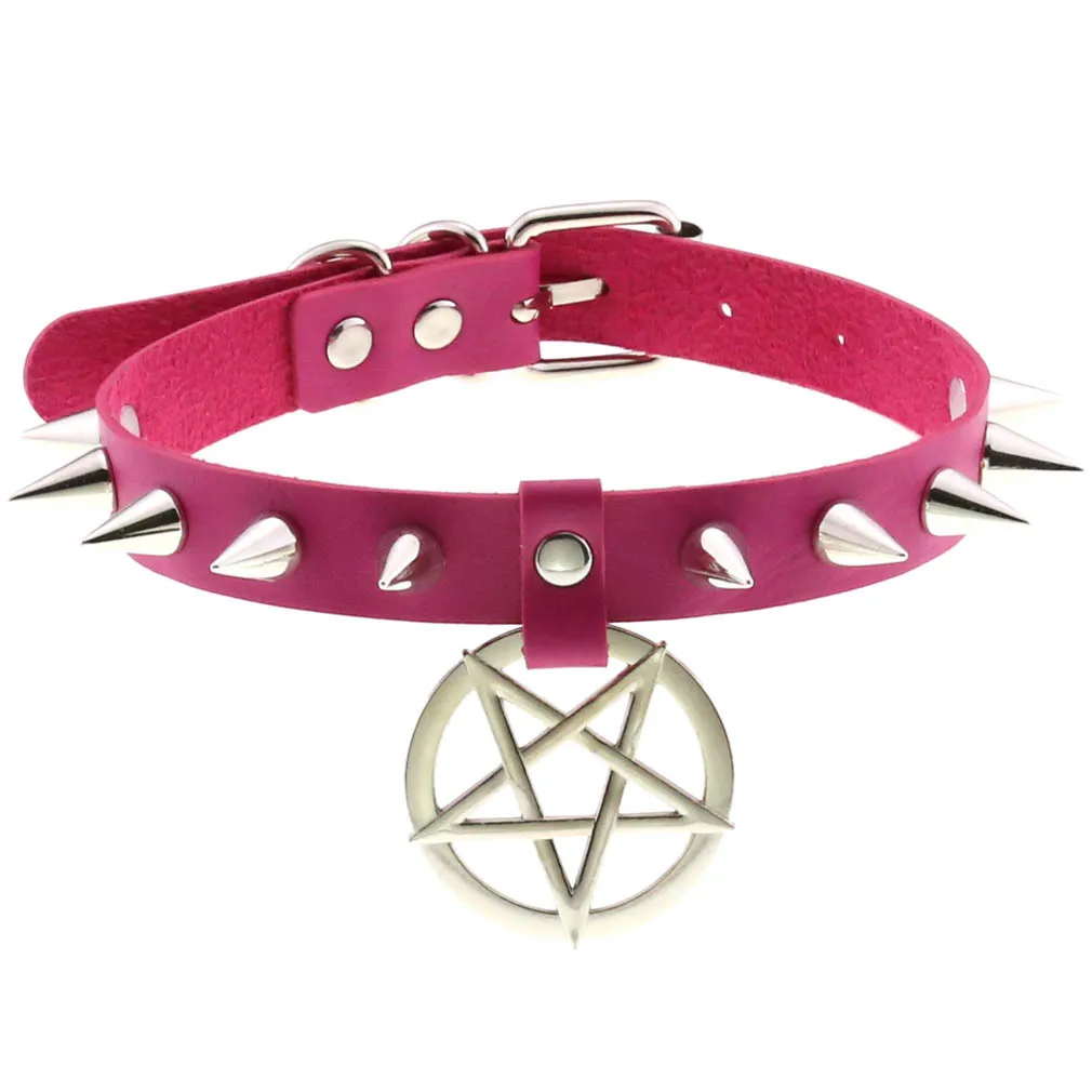 Pentagram Punk Choker Aesthetic Egirl Emo Cool Collar For Girl Goth Necklace  Neck Strap Cosplay Chocker Gothic Accessories