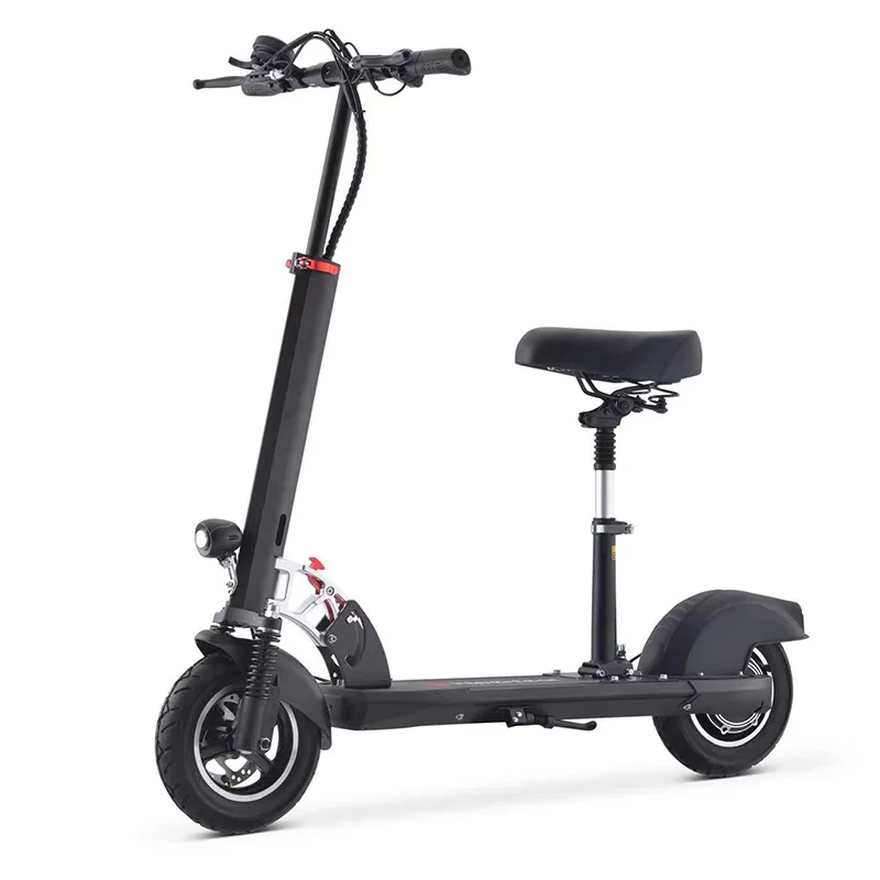 Electric Scooter With Seat For Adults,10" Inflatable Tires 600w Motor Portable Folding City