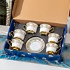 G-6 Cups 6 Plates + Golden Spoons