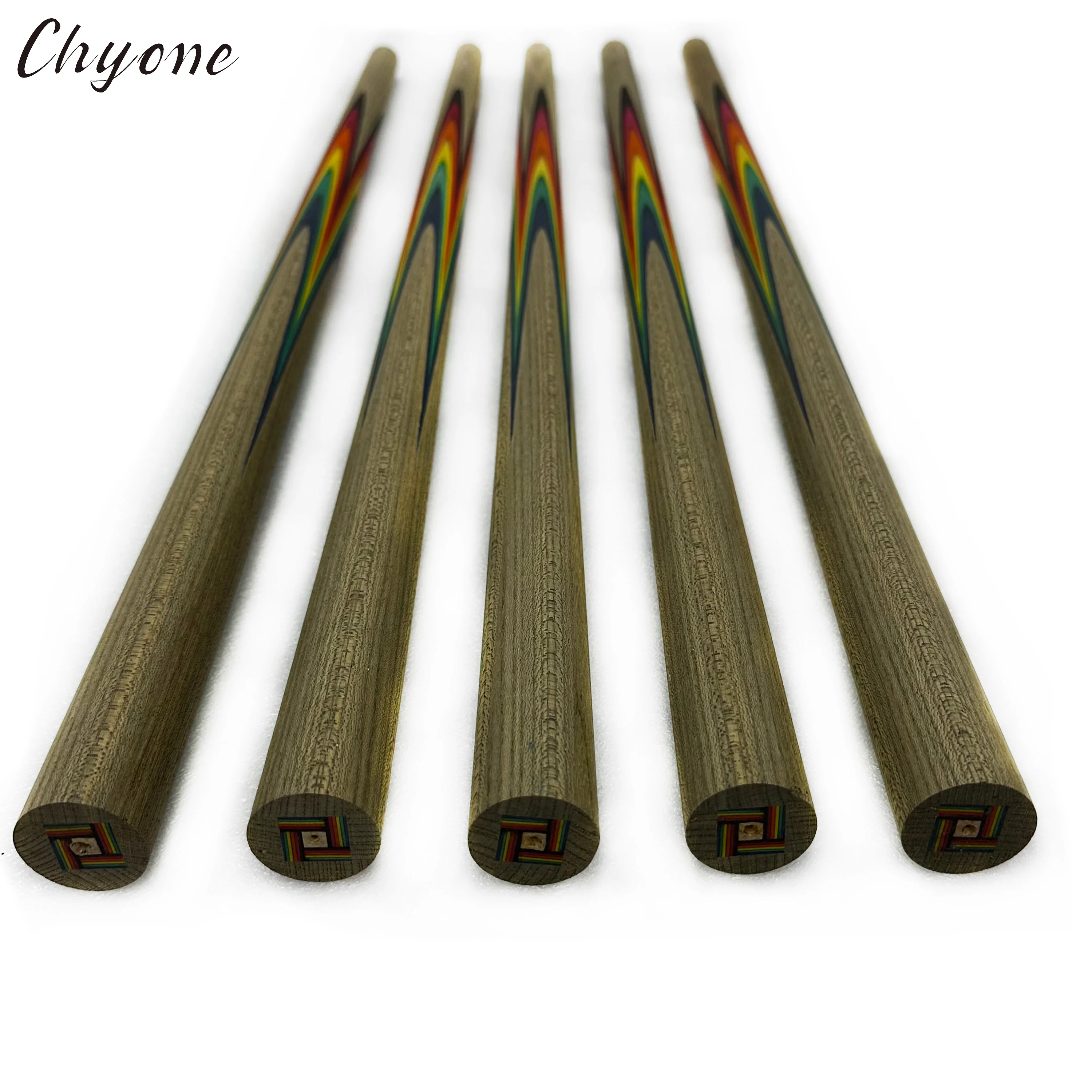 Korea 3 Cushion Carom Cue Chyone Custom Curly Rainbow Butter Fly Inlay