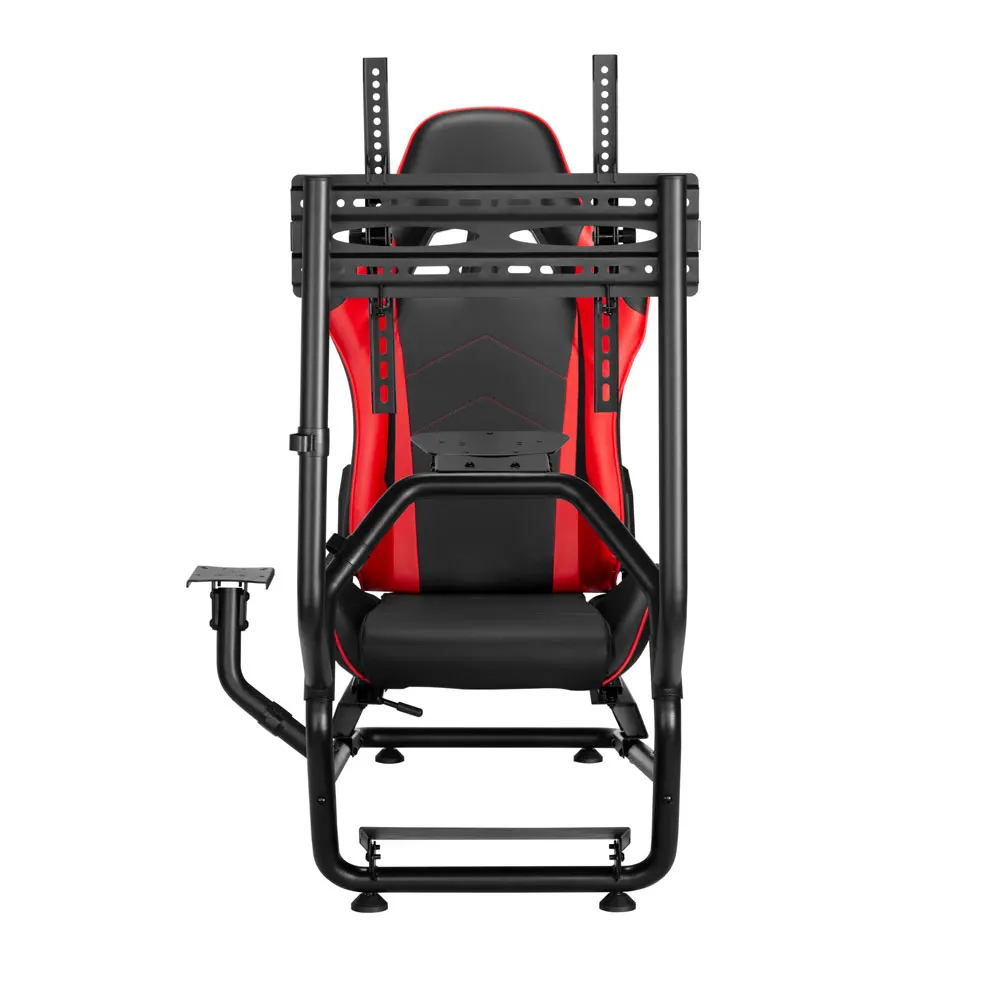 Супер красный классический профессиональный уровень спортивный гоночный руль регулируемый симулятор сиденья кабины с одним креплением на монитор