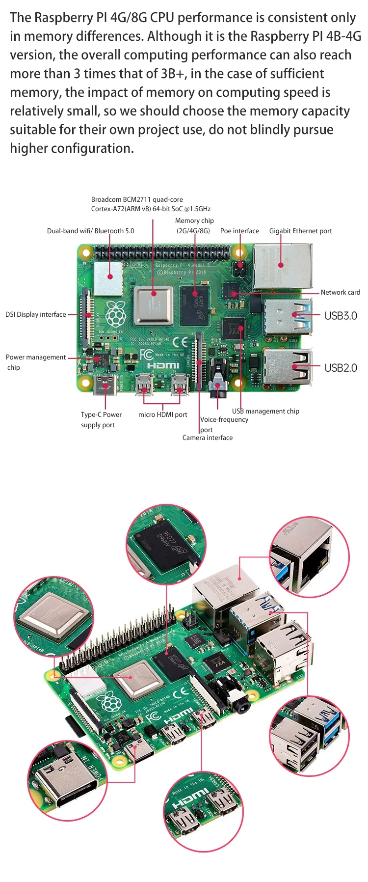 Raspberry Pi 4 Model B 1gb / 2gb / 4gb/8gb Ram For Diy Raspberry Pi 4b ...