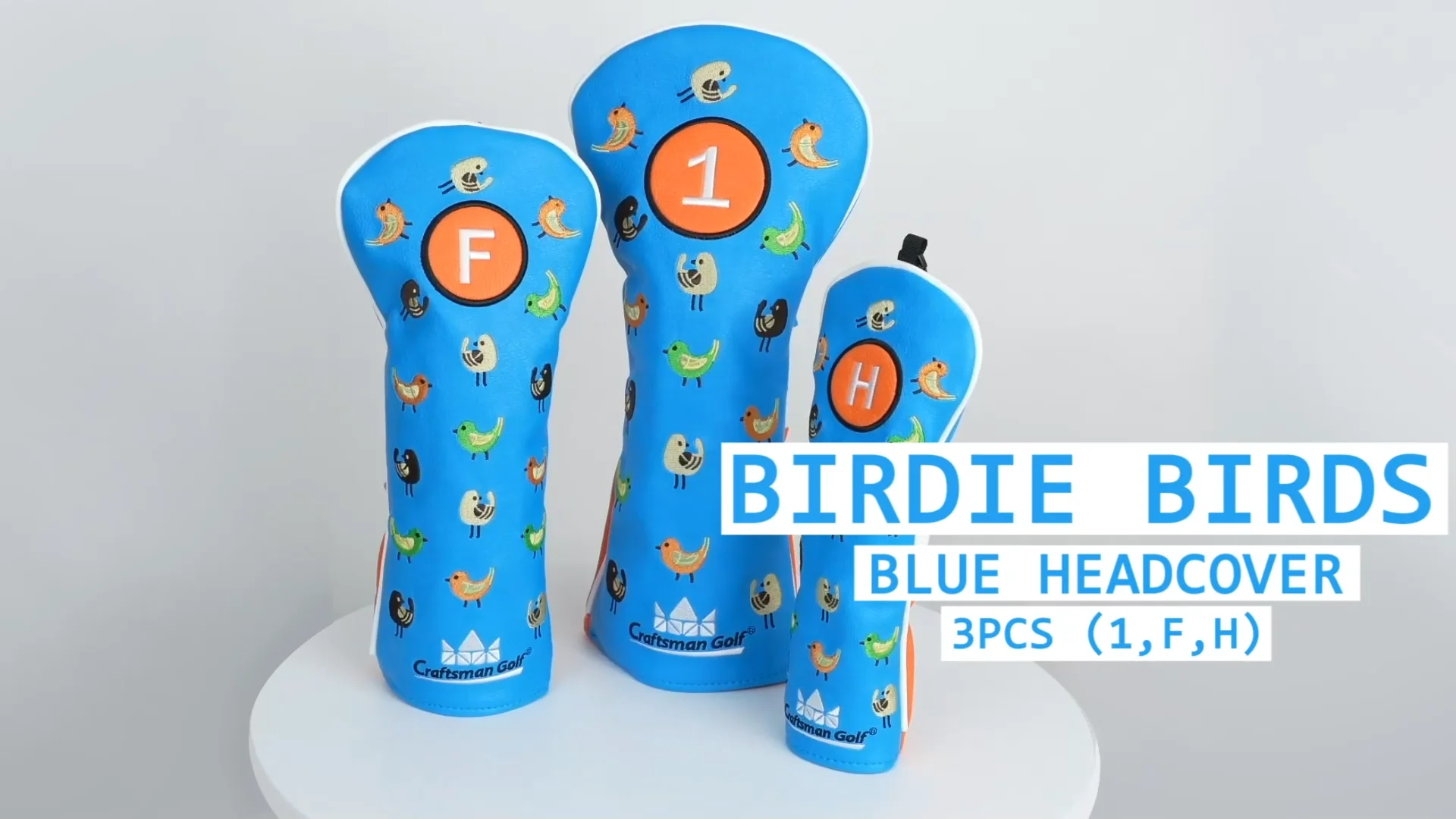 Custom Birdie Birds Golf Putter Head Cover Closure Elegant