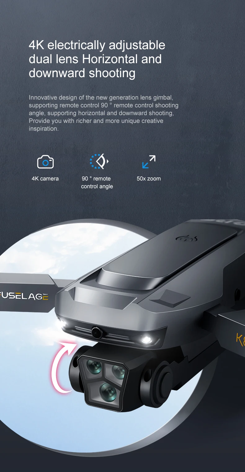K811 Max Brushless Mini Drone Professional 4K HD Dual Camera 5G WIFI GPS Return Obstacle Avoidance Dron Remote Control Toys Gift