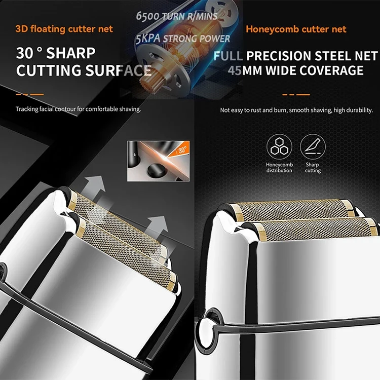 Silver Kemei TX5 Shaver Barber Shaver Beard Trimmer Electric Shaver Kemei Trimmer