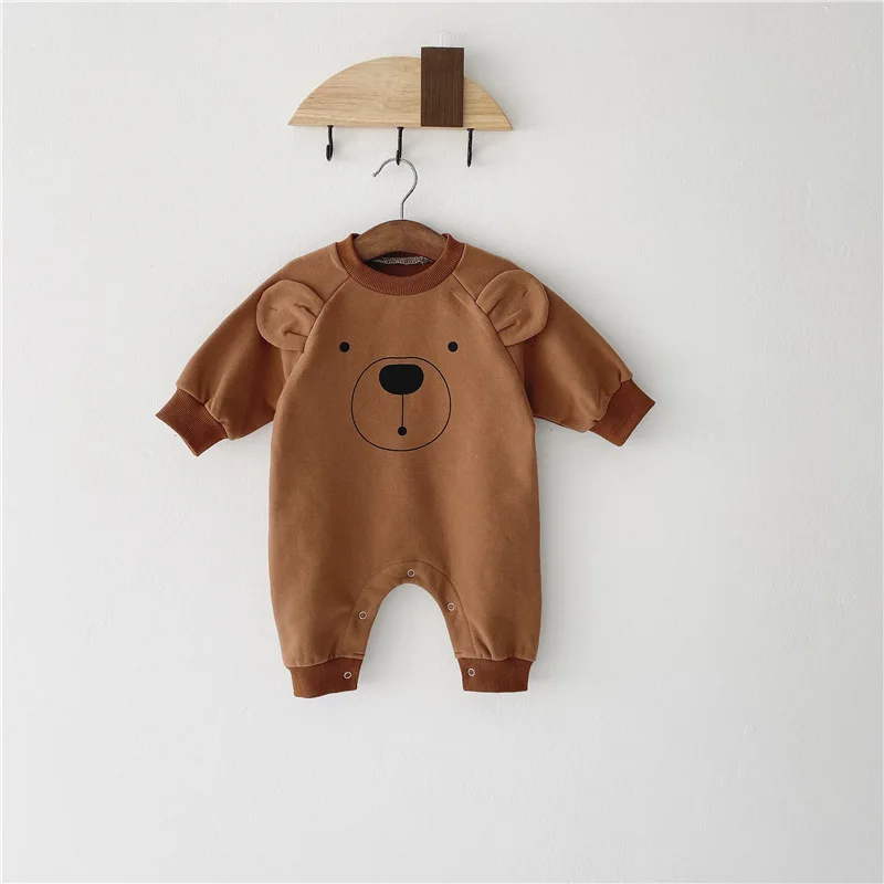 かわいいクマのデザインベルベット厚く新生児服冬の赤ちゃん男の子女の子ロンパース Buy 子供服 ベビー少年少女ロンパース ベビー長袖の服 Product On Alibaba Com