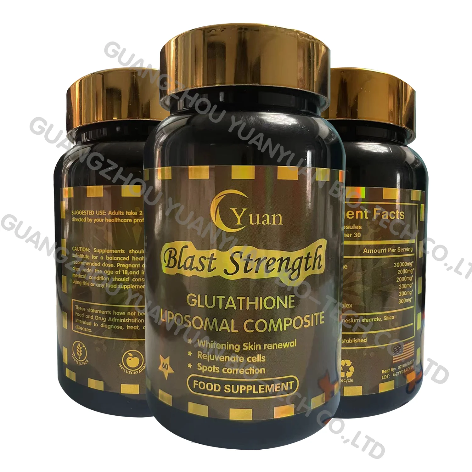 high strength glutathione Hot Sell Dietary Supplement High Quality Blast Strength Liposomal  Glutathione Complex Collagen Vitamin C Skin Whitening Capsule