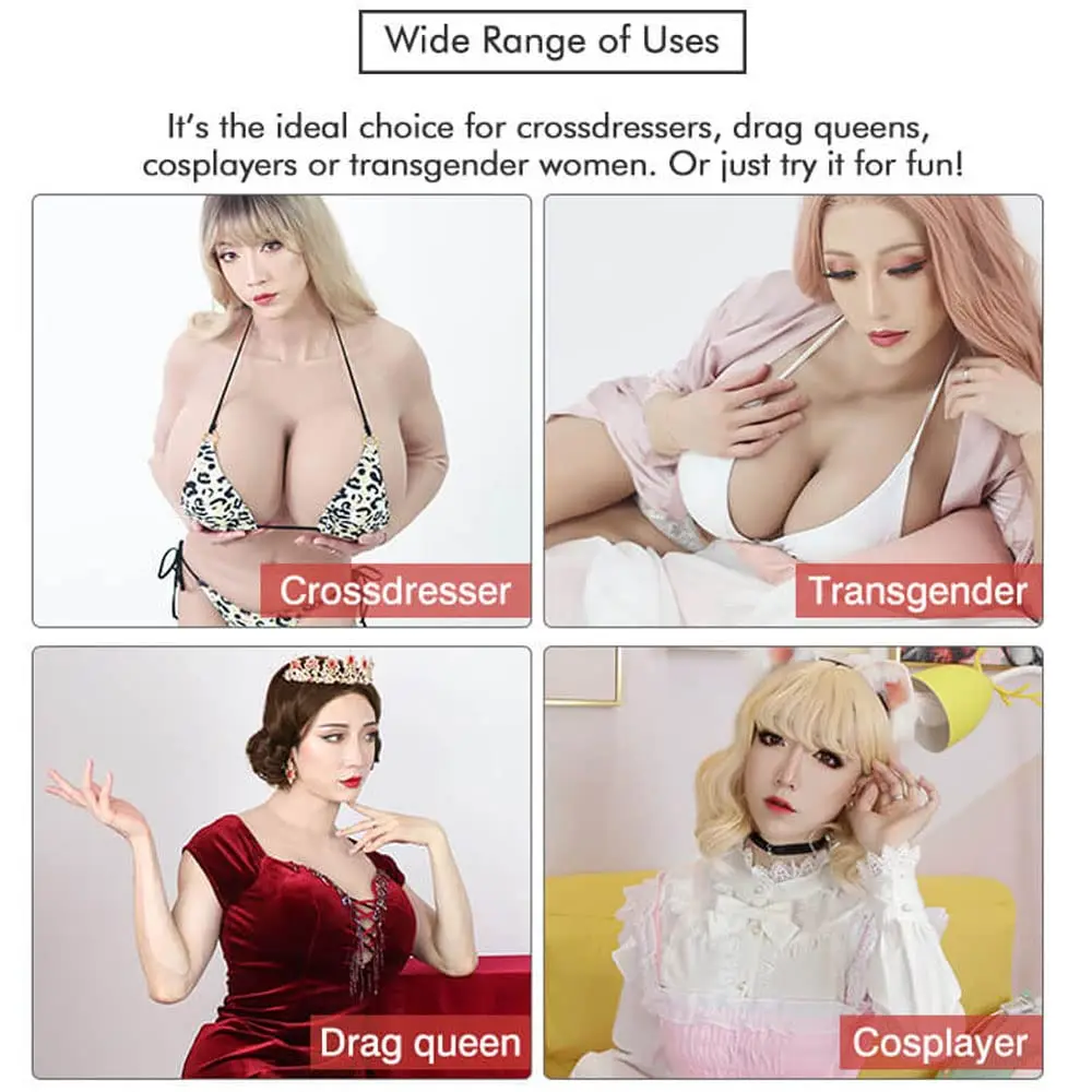 Formes De Poitrine En Silicone Pour Crossdressing/cosplay - Taille XL, Couleur Blanc - Neuf Avec étiquettes