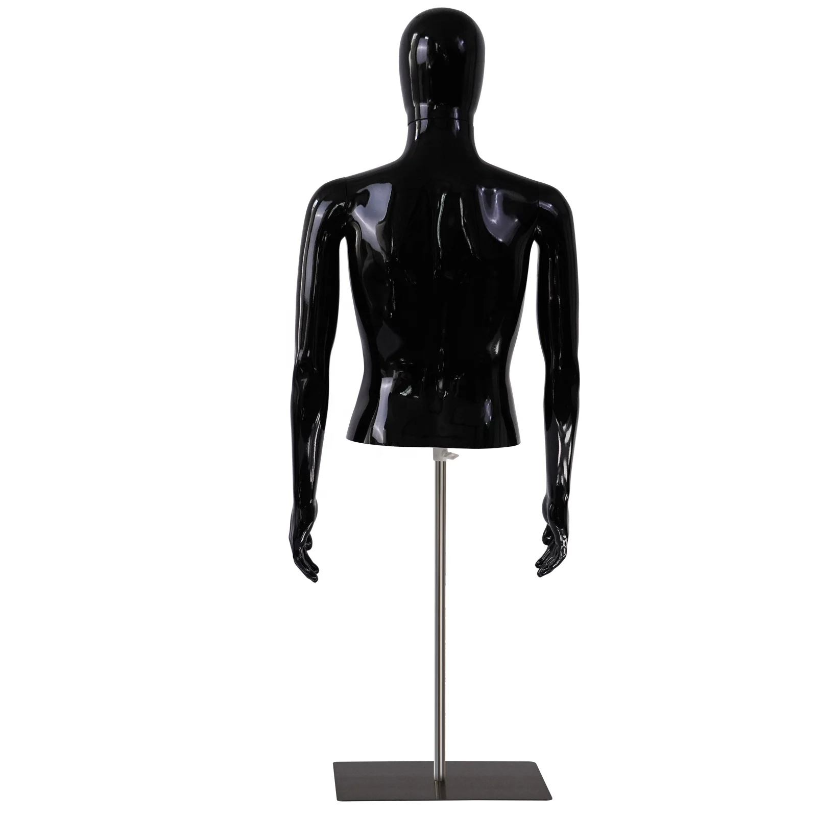 Female Mannequin Torso, Adjustable Height and Detachable Arms Dress Form Display with Metal Stand, Skin Tone, for Sweaters, T-Shirts, Jackets, Dresses