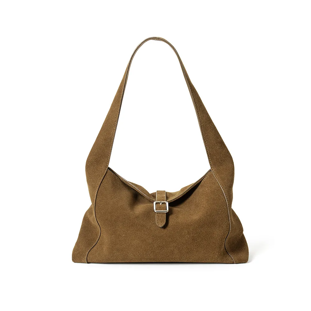 Frosted Cowhide Genuine Leather Women’s Shoulder/Underarm/Crossbody/Tote Bag Single Strap ZIP Closure Large Capacity Light