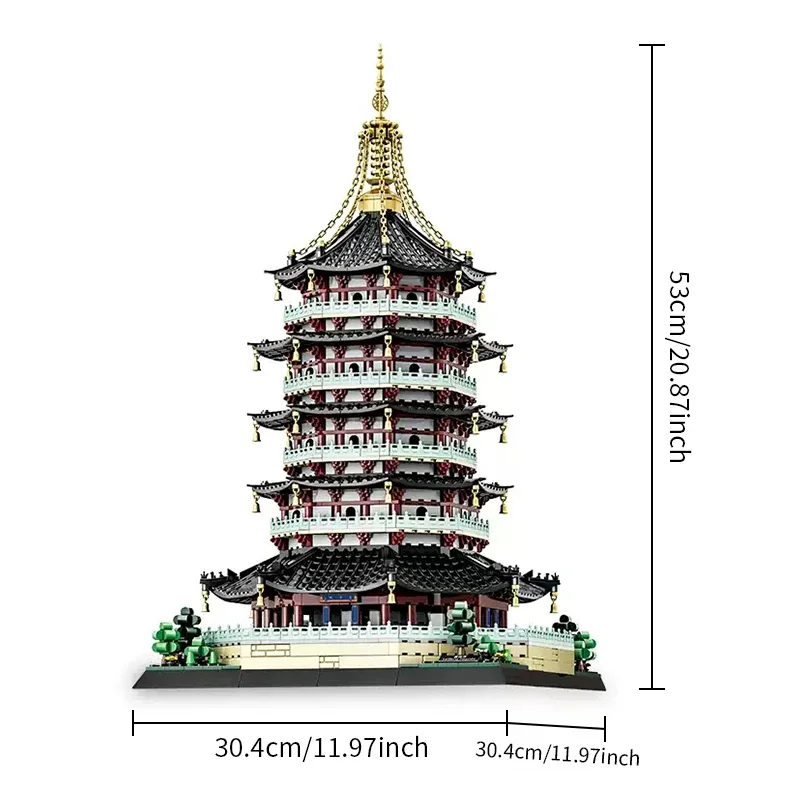 Wange 6236 MOC Hangzhou Leifeng Tower, технические кирпичные
