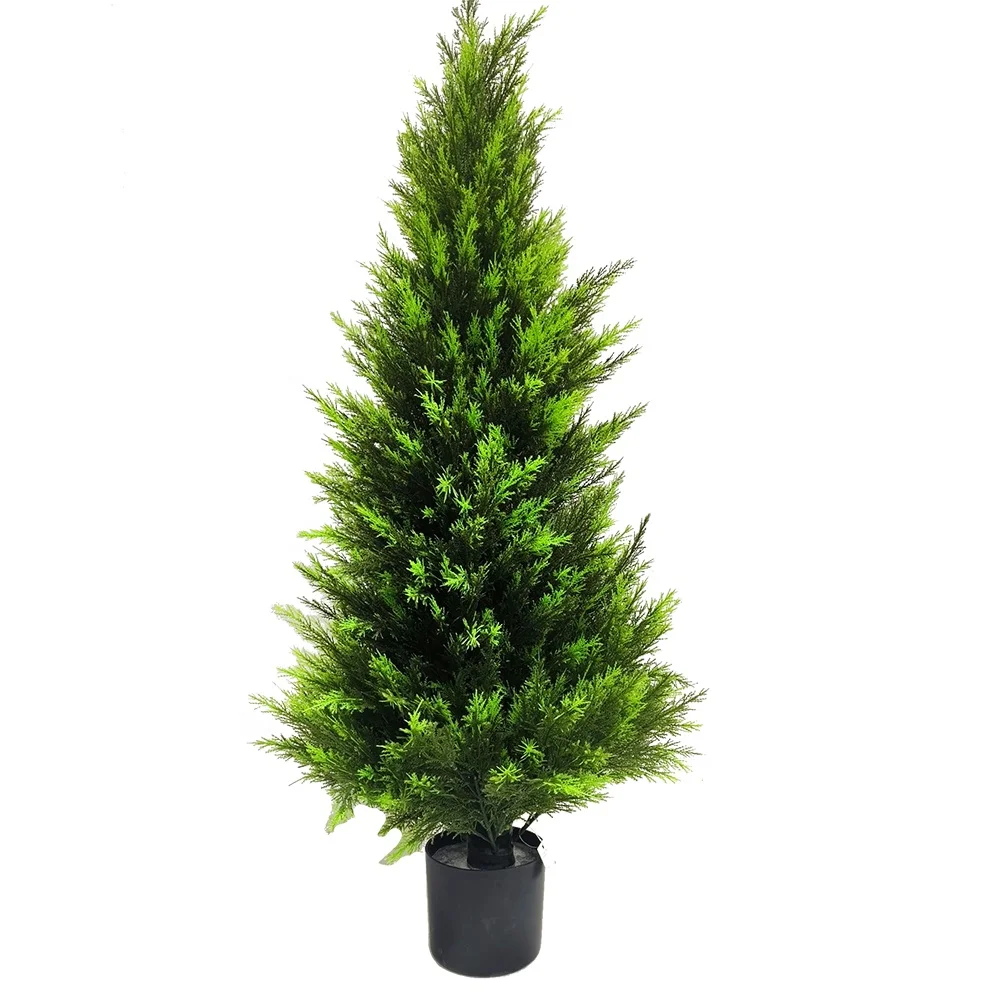 Artificial Topiary Cedar Trees Plastic Pine Plants Outdoor UV Protection Fake Cypress Tree