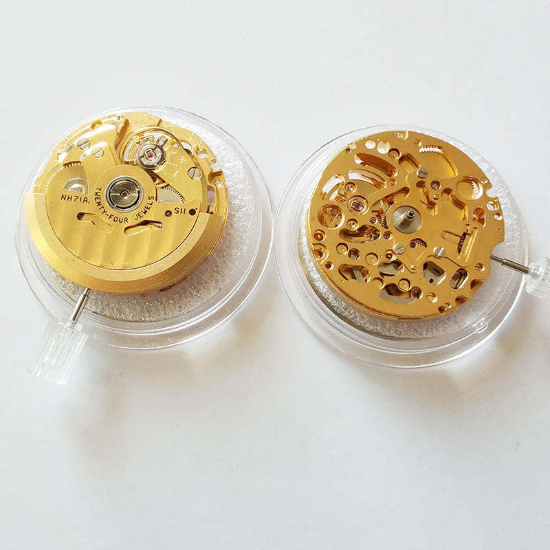 Golden Skeletonized NH71A Automatic Self-Winding Movement