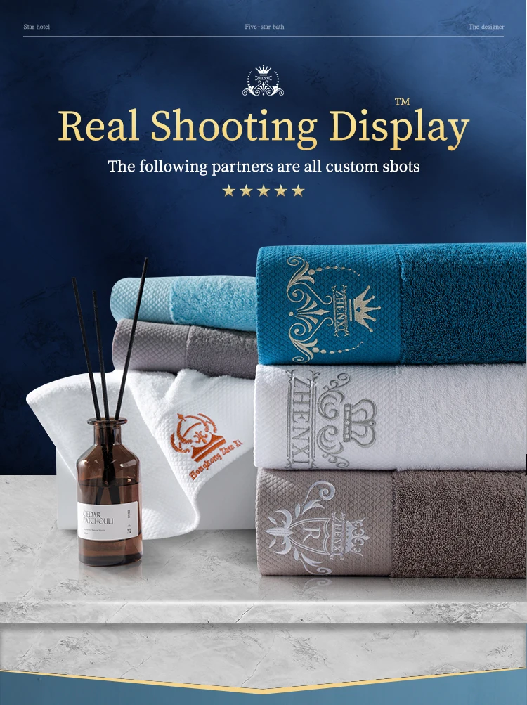 Hotel pure cotton towel enlarged and thickened bath towel bathroom face washing towel set