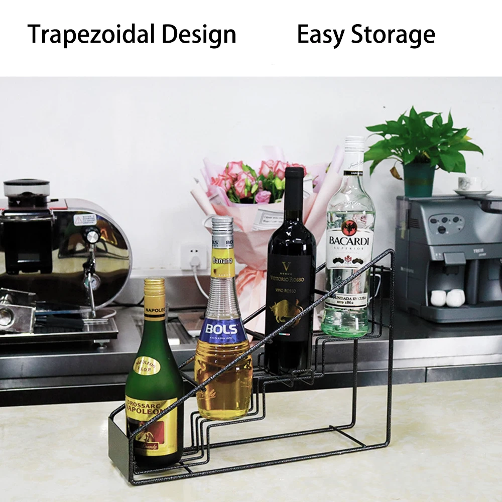 Free Sample Customized 4 Tier Syrup Bottle Holder Organizer Metal