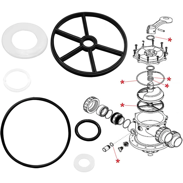 China Manufacturer Corrosion Resistance Custom Spider Gasket for Solving the Leaking and Poorly Filtered Pool Backwash Lines.